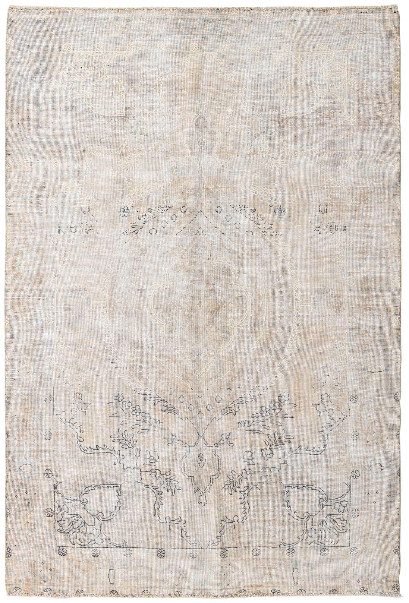 6' 3 x 9' 5 Hand Knotted Ultra Vintage Persian Wool Rug