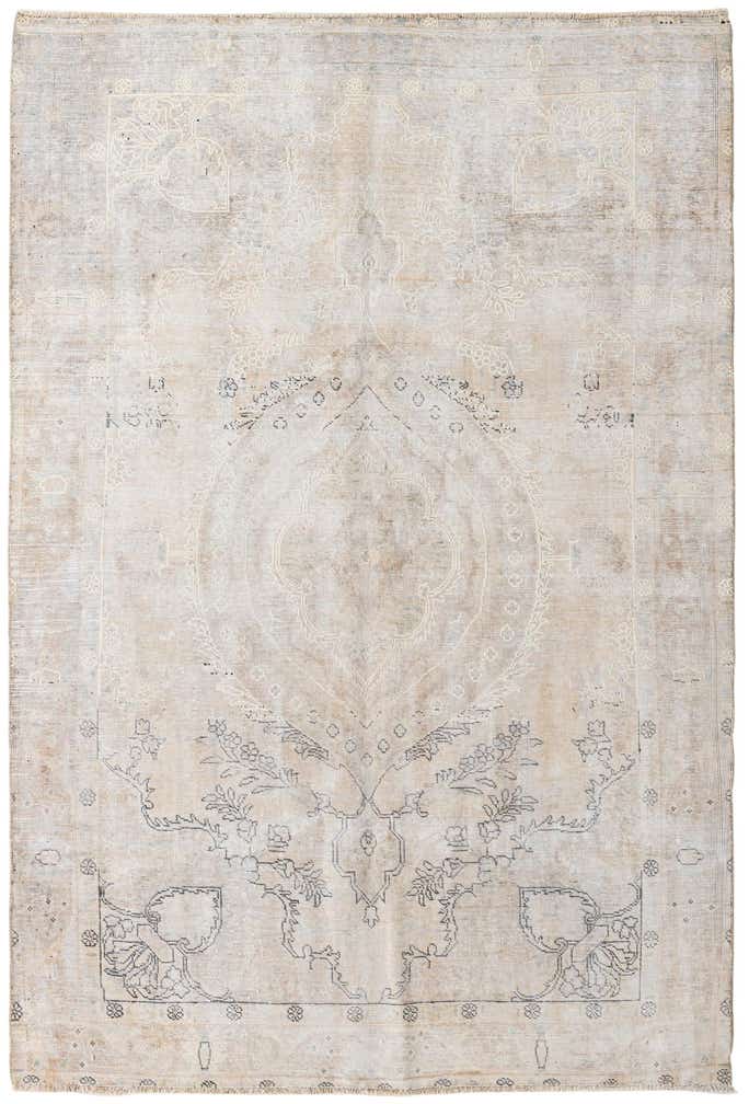 6' 3 x 9' 5 Hand Knotted Ultra Vintage Persian Wool Rug