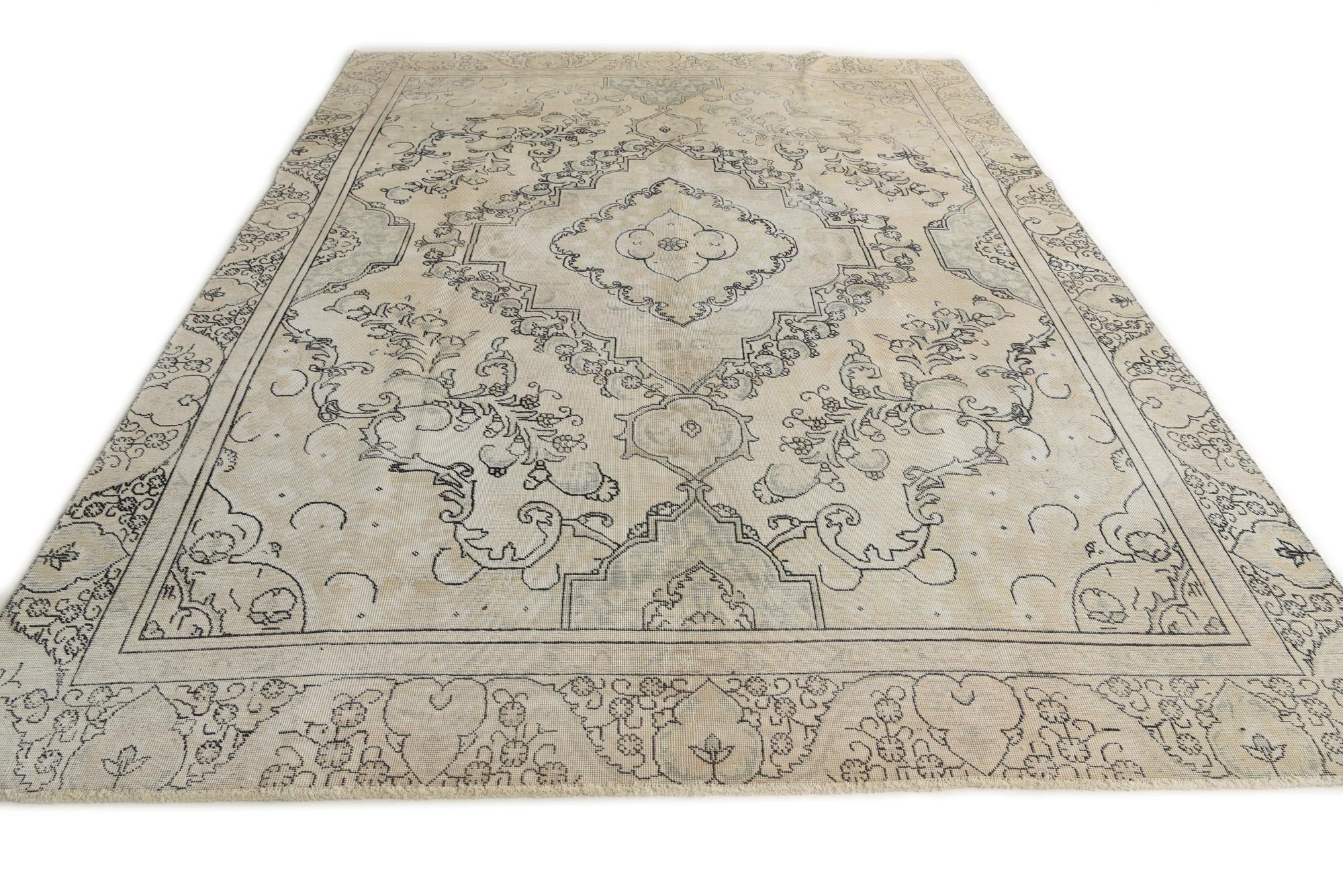 8' 8 x 12' Hand Knotted Ultra Vintage Persian Wool Rug