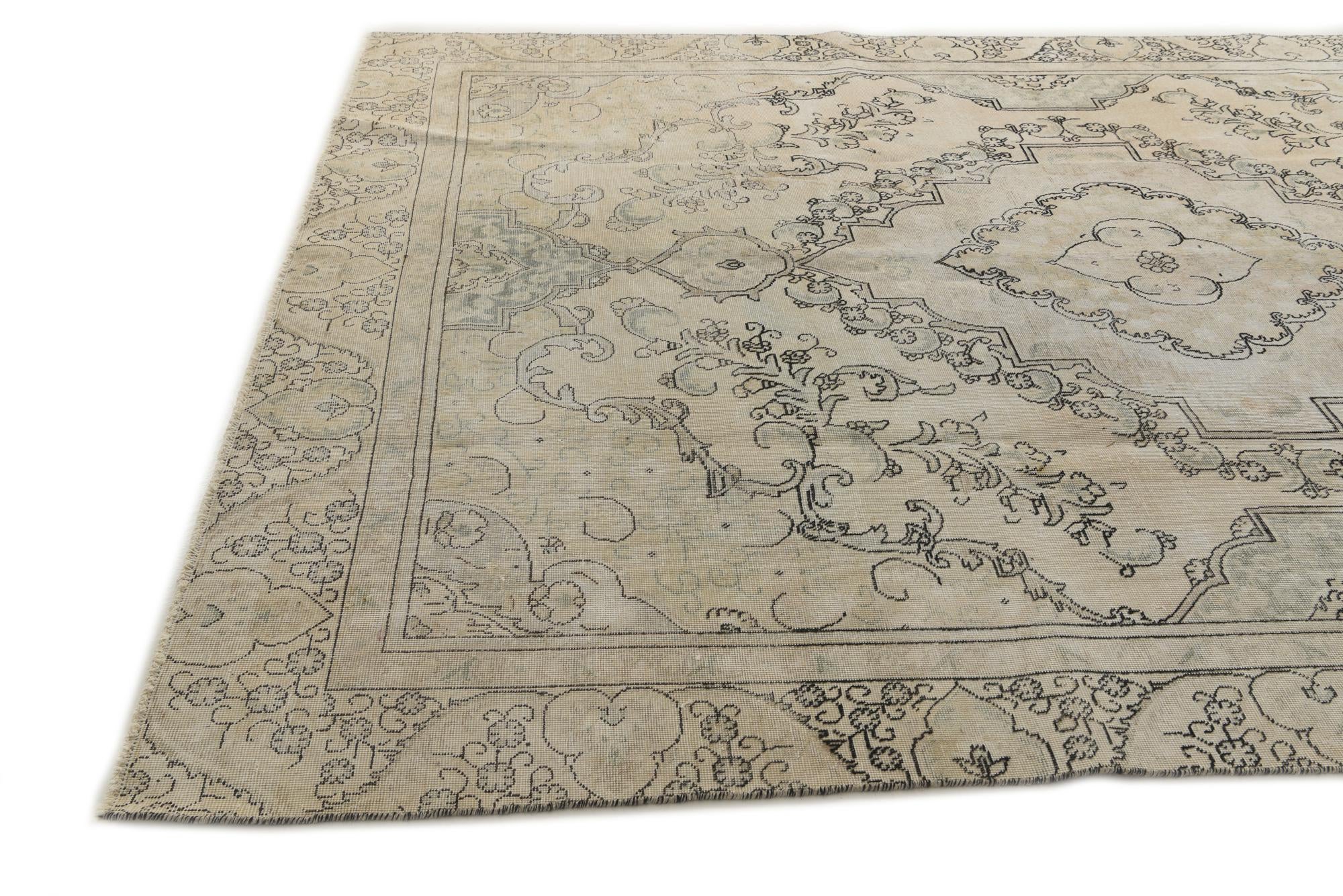 8' 8 x 12' Hand Knotted Ultra Vintage Persian Wool Rug