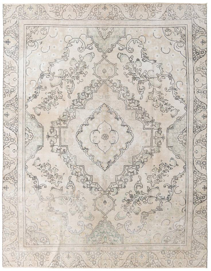 Detail image of 8' 8 x 12' Hand Knotted Ultra Vintage Persian Wool Rug