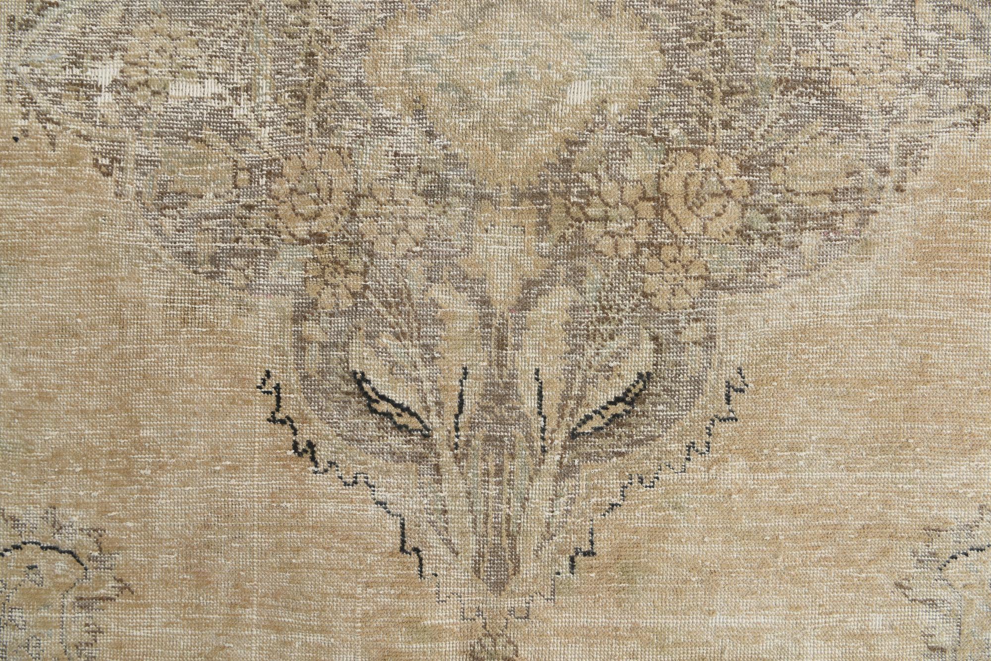 Tan 8' x 11' 1 Hand Knotted Ultra Vintage Persian Wool Rug | Rugs.com