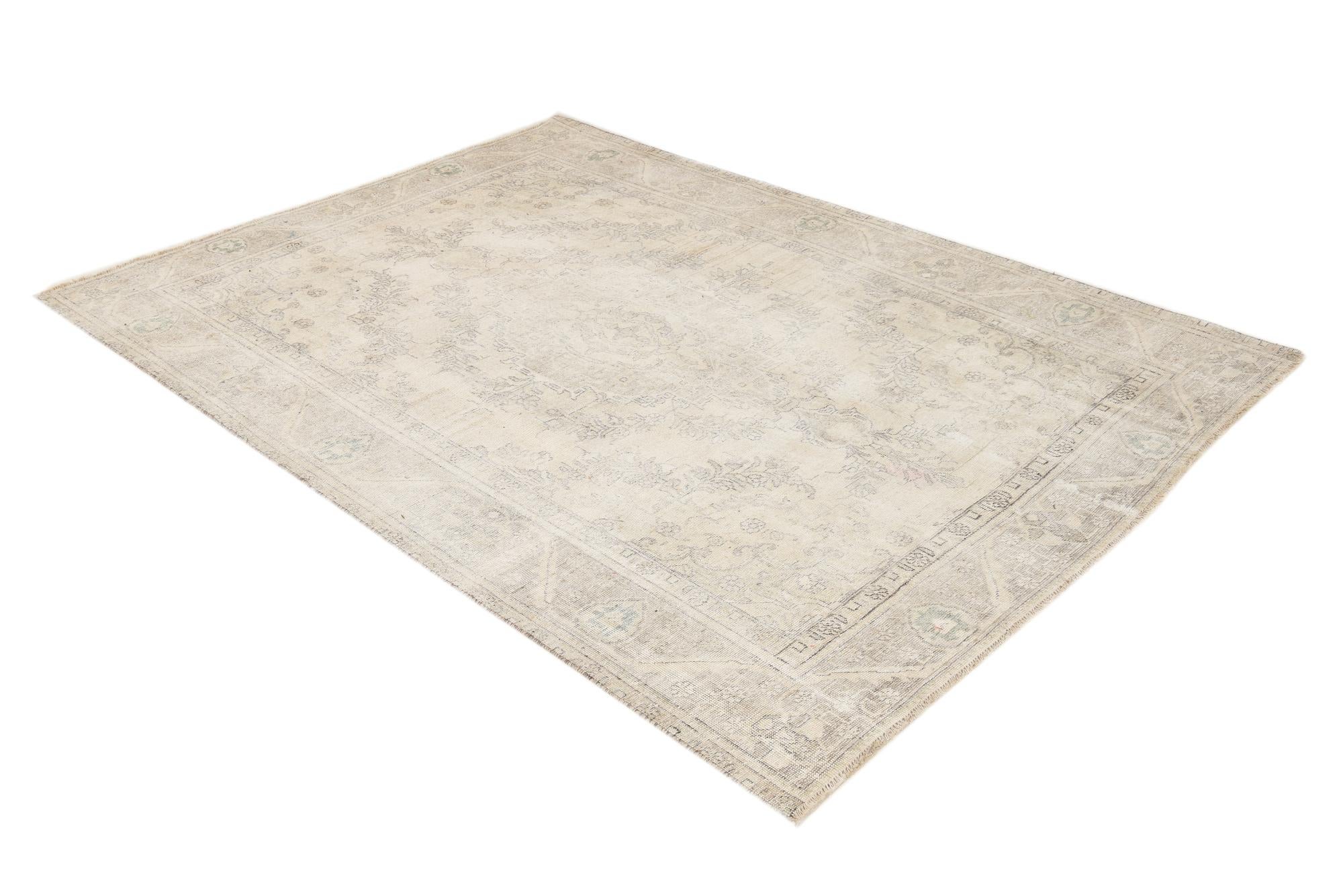 6' 7 x 9' 2 Hand Knotted Ultra Vintage Persian Wool Rug