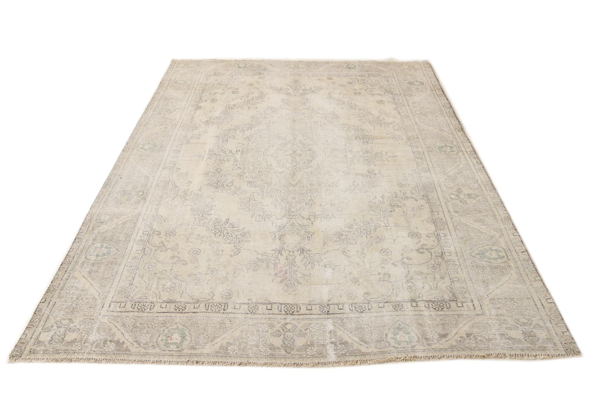 6' 7 x 9' 2 Hand Knotted Ultra Vintage Persian Wool Rug