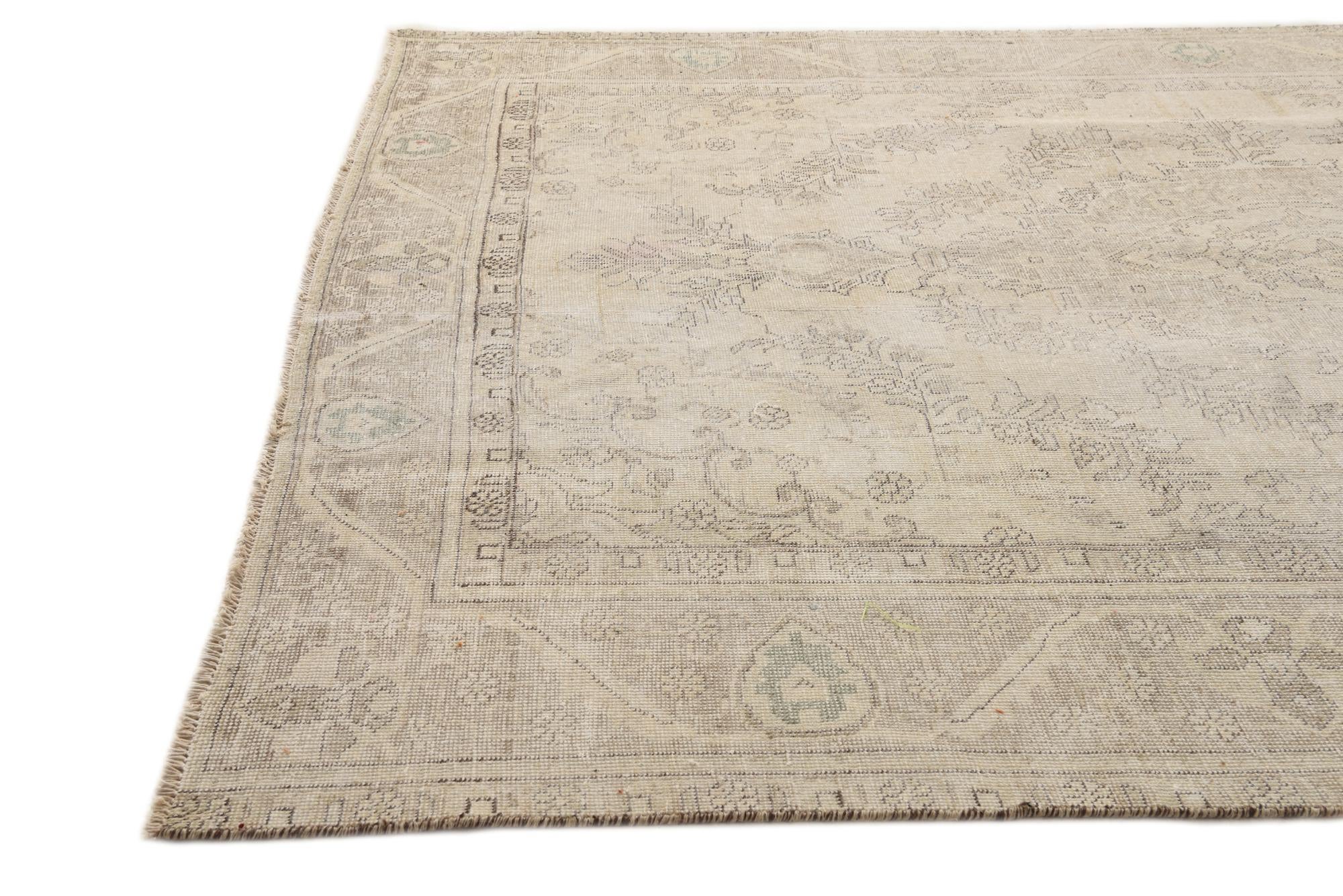 6' 7 x 9' 2 Hand Knotted Ultra Vintage Persian Wool Rug
