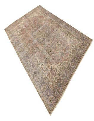 Detail image of 6' 7 x 10'  Hand Knotted Ultra Vintage Persian Wool Rug