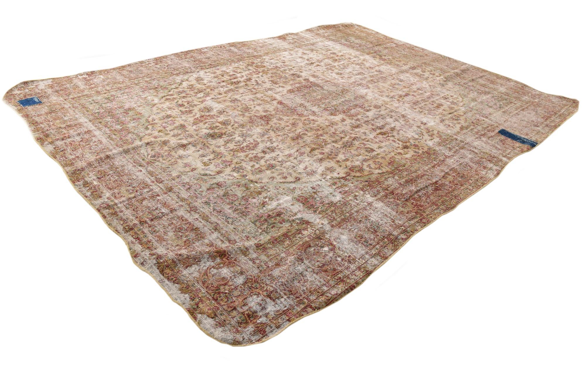 9' 8 x 13' 3 Hand Knotted Ultra Vintage Persian Wool Rug