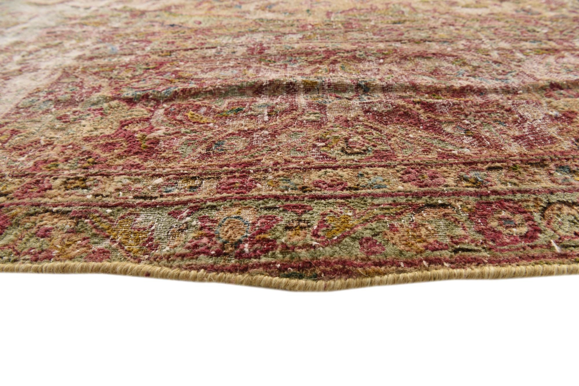 9' 8 x 13' 3 Hand Knotted Ultra Vintage Persian Wool Rug