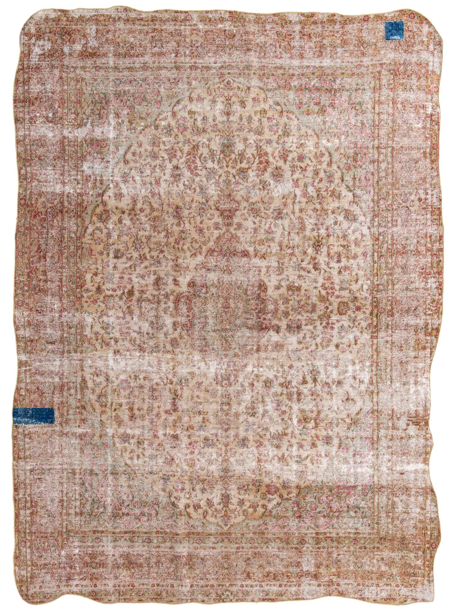 9' 8 x 13' 3 Hand Knotted Ultra Vintage Persian Wool Rug