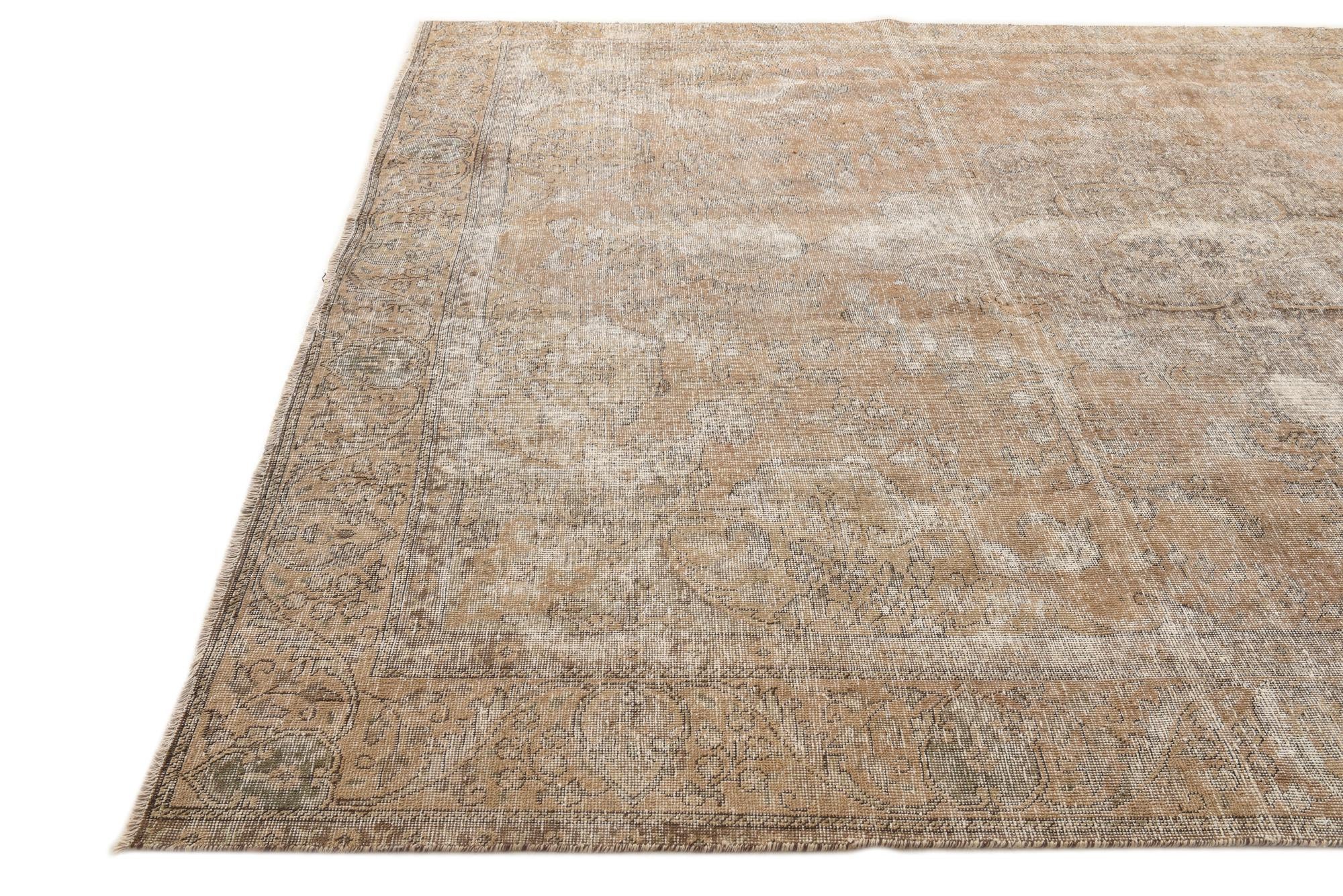 8' 10 x 12' 7 Hand Knotted Ultra Vintage Persian Wool Rug