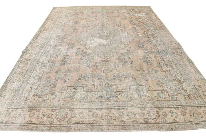 9' 5 x 12' 5 Hand Knotted Ultra Vintage Persian Wool Rug