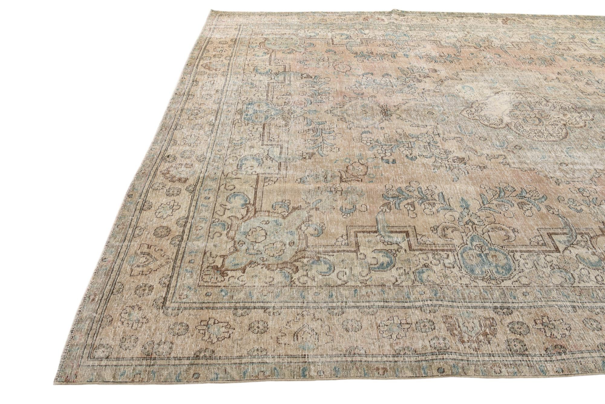 9' 5 x 12' 5 Hand Knotted Ultra Vintage Persian Wool Rug