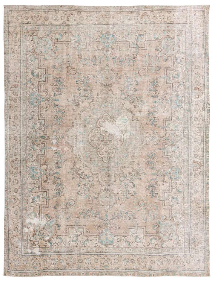 9' 5 x 12' 5 Hand Knotted Ultra Vintage Persian Wool Rug