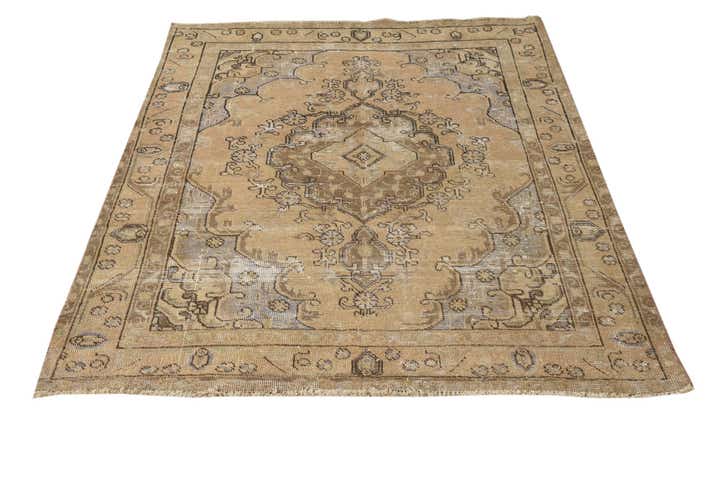 4' 6 x 5' 8 Hand Knotted Ultra Vintage Persian Wool Rug