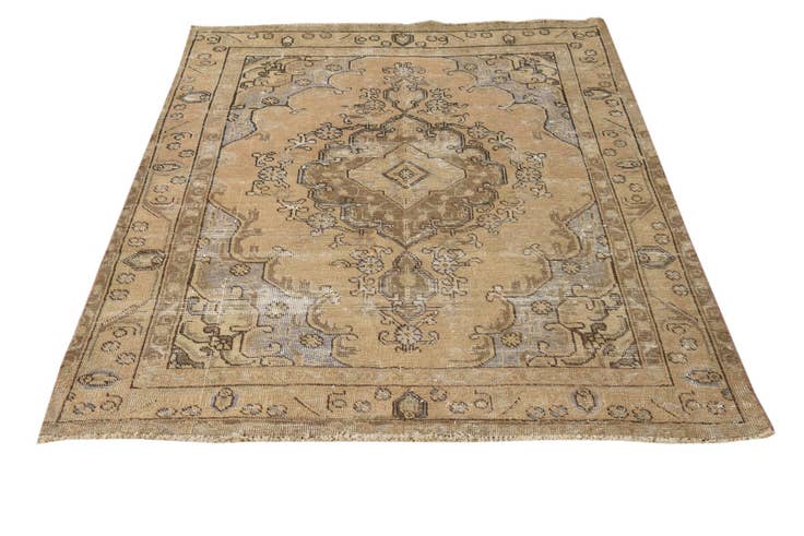 Detail image of 4' 6 x 5' 8 Hand Knotted Ultra Vintage Persian Wool Rug