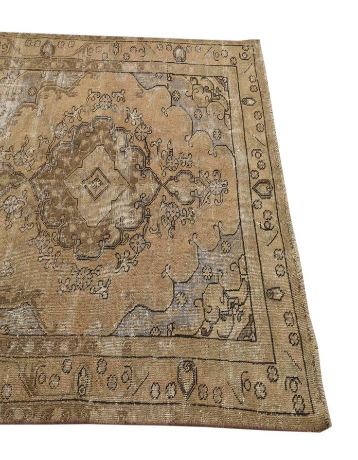 Detail image of 4' 6 x 5' 8  Hand Knotted Ultra Vintage Persian Wool Rug