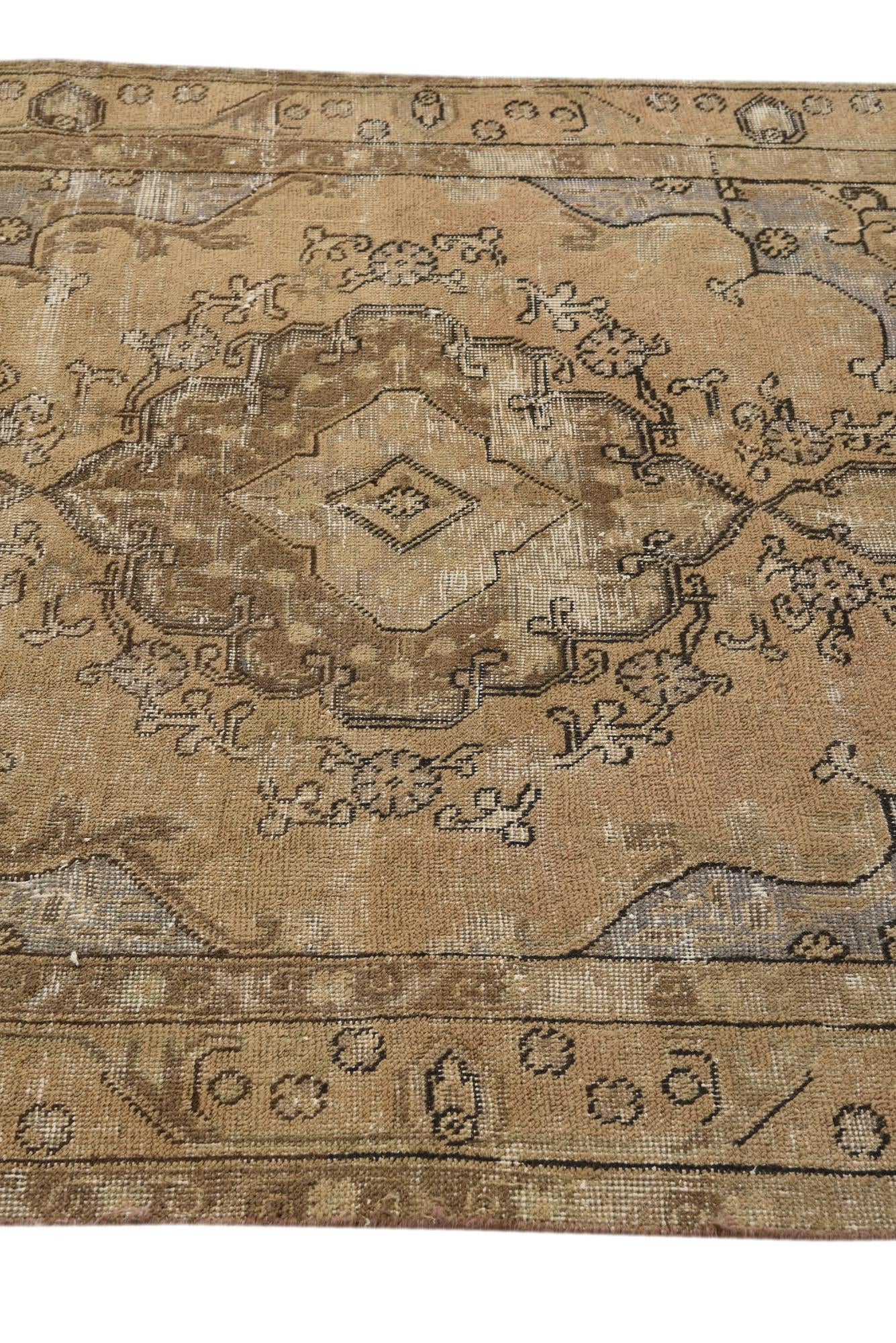 135cm x 175cm Hand Knotted Ultra Vintage Persian Wool Rug
