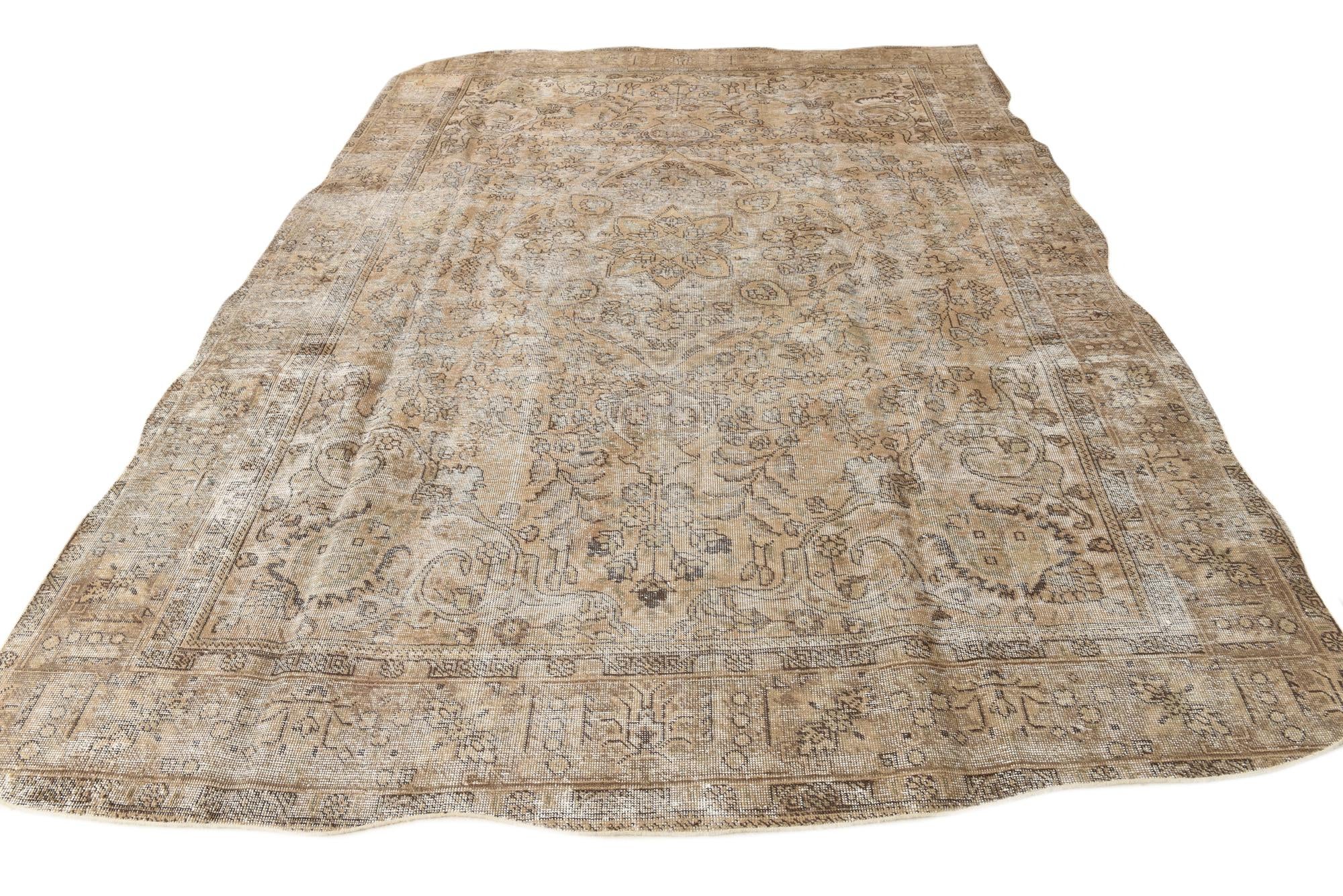 7' 10 x 11' Hand Knotted Ultra Vintage Persian Wool Rug