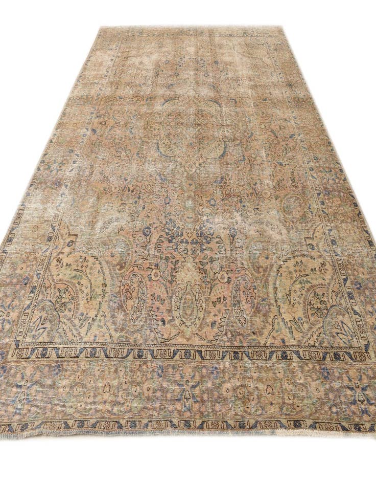 Detail image of 9' 7 x 12' 11  Hand Knotted Ultra Vintage Persian Wool Rug