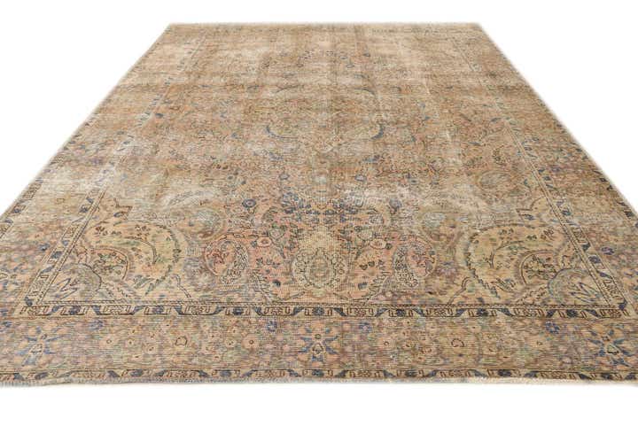 9' 7 x 12' 11 Hand Knotted Ultra Vintage Persian Wool Rug