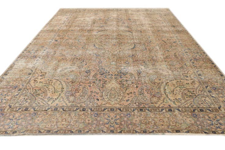 Detail image of 9' 7 x 12' 11 Hand Knotted Ultra Vintage Persian Wool Rug