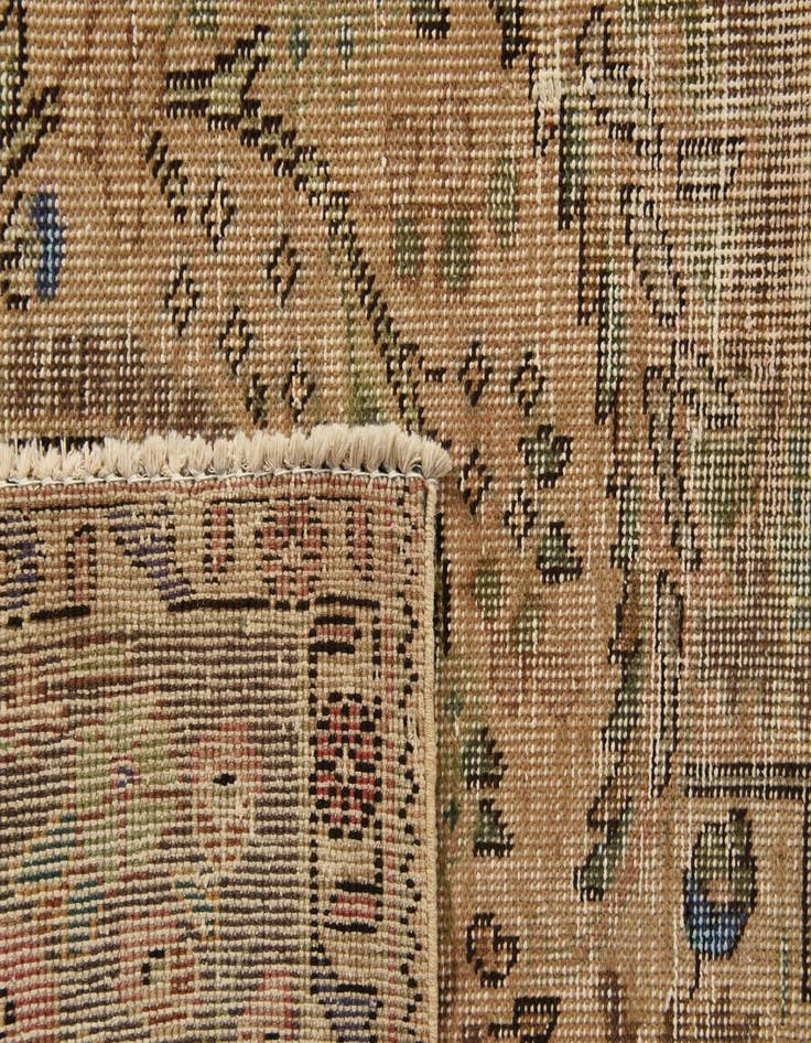 Detail image of 9' 7 x 12' 11  Hand Knotted Ultra Vintage Persian Wool Rug