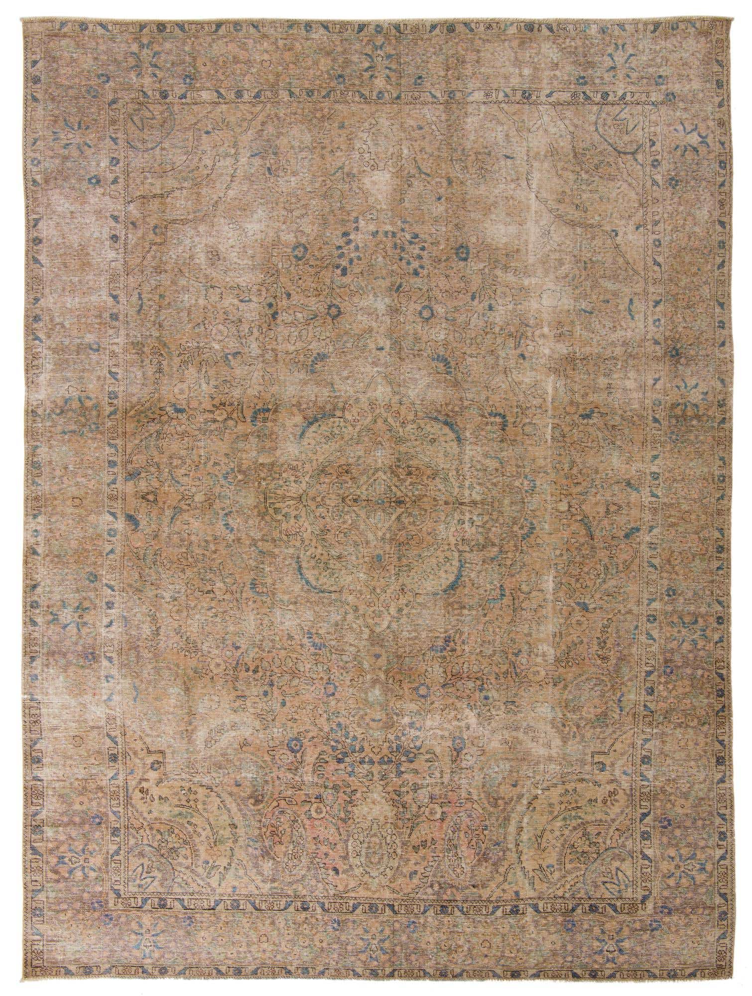 9' 7 x 12' 11 Hand Knotted Ultra Vintage Persian Wool Rug
