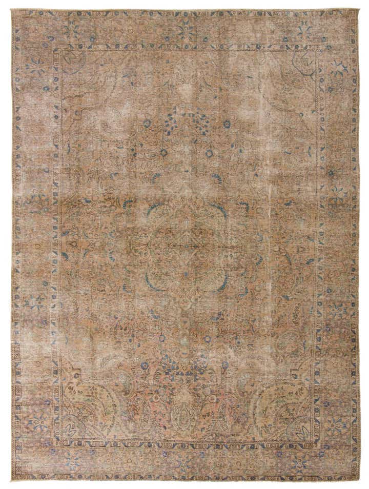 9' 7 x 12' 11 Hand Knotted Ultra Vintage Persian Wool Rug