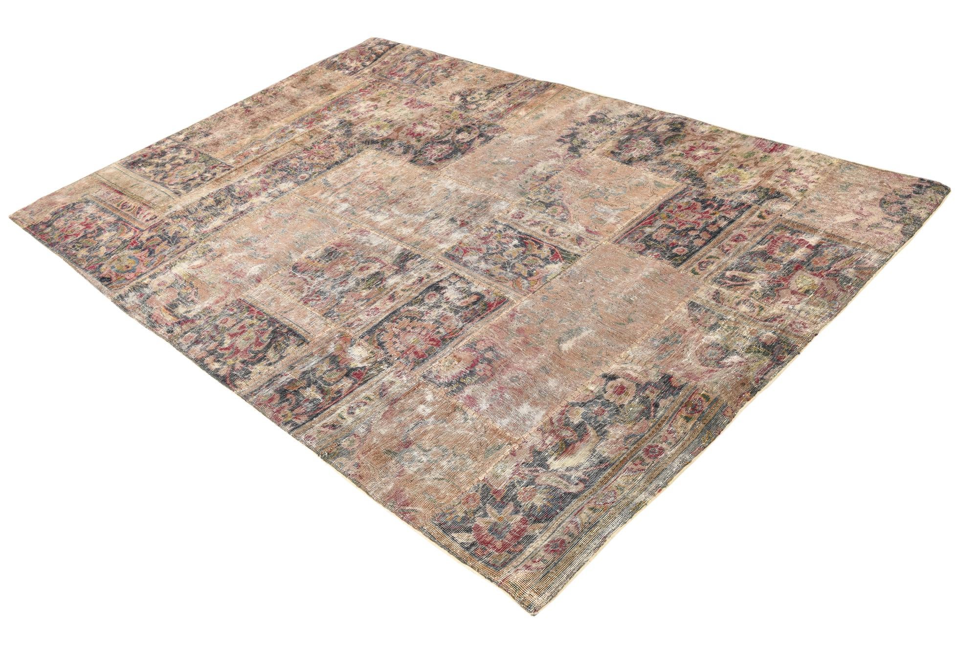 5' 7 x 8' 5 Hand Knotted Ultra Vintage Persian Wool Rug