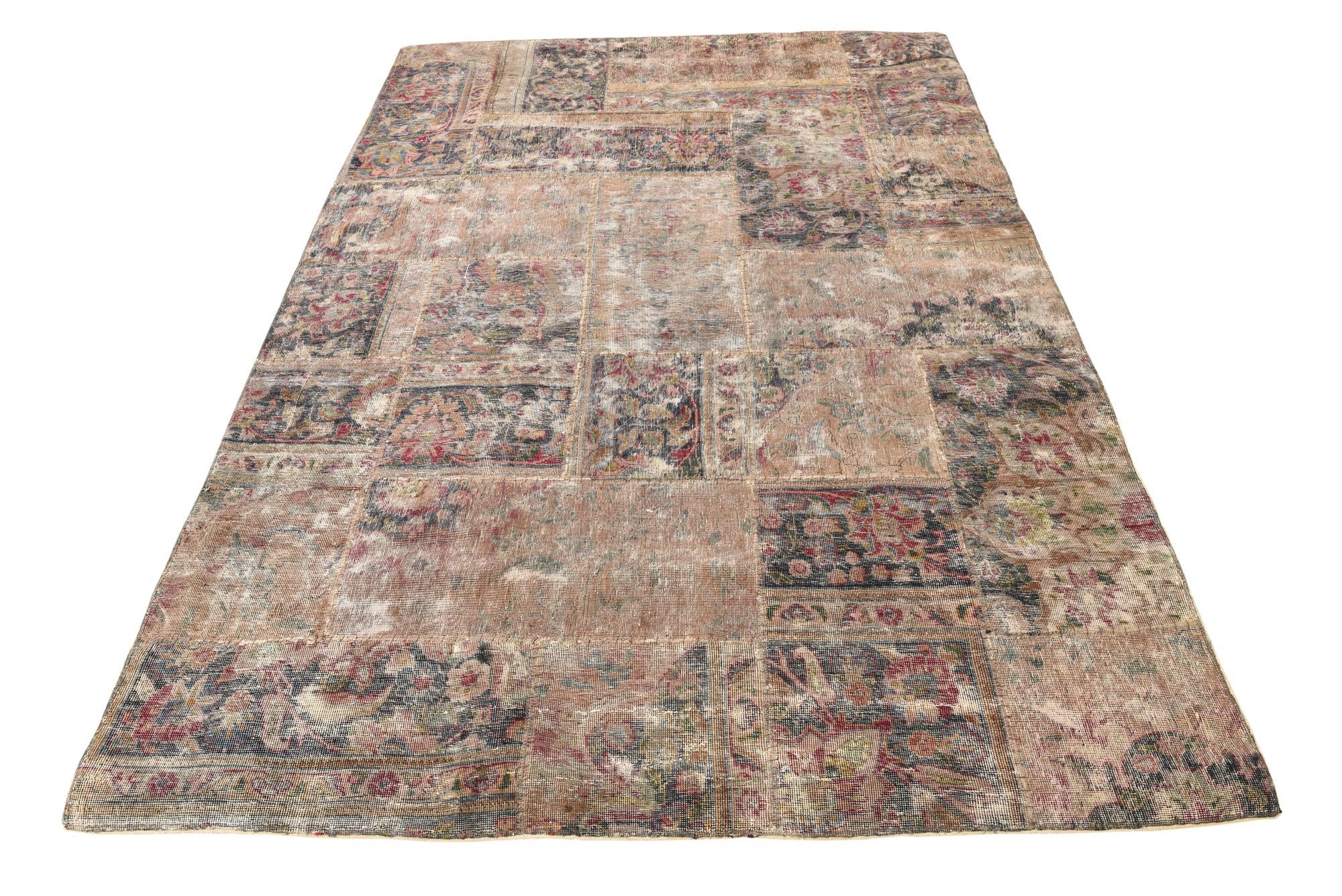 5' 7 x 8' 5 Hand Knotted Ultra Vintage Persian Wool Rug