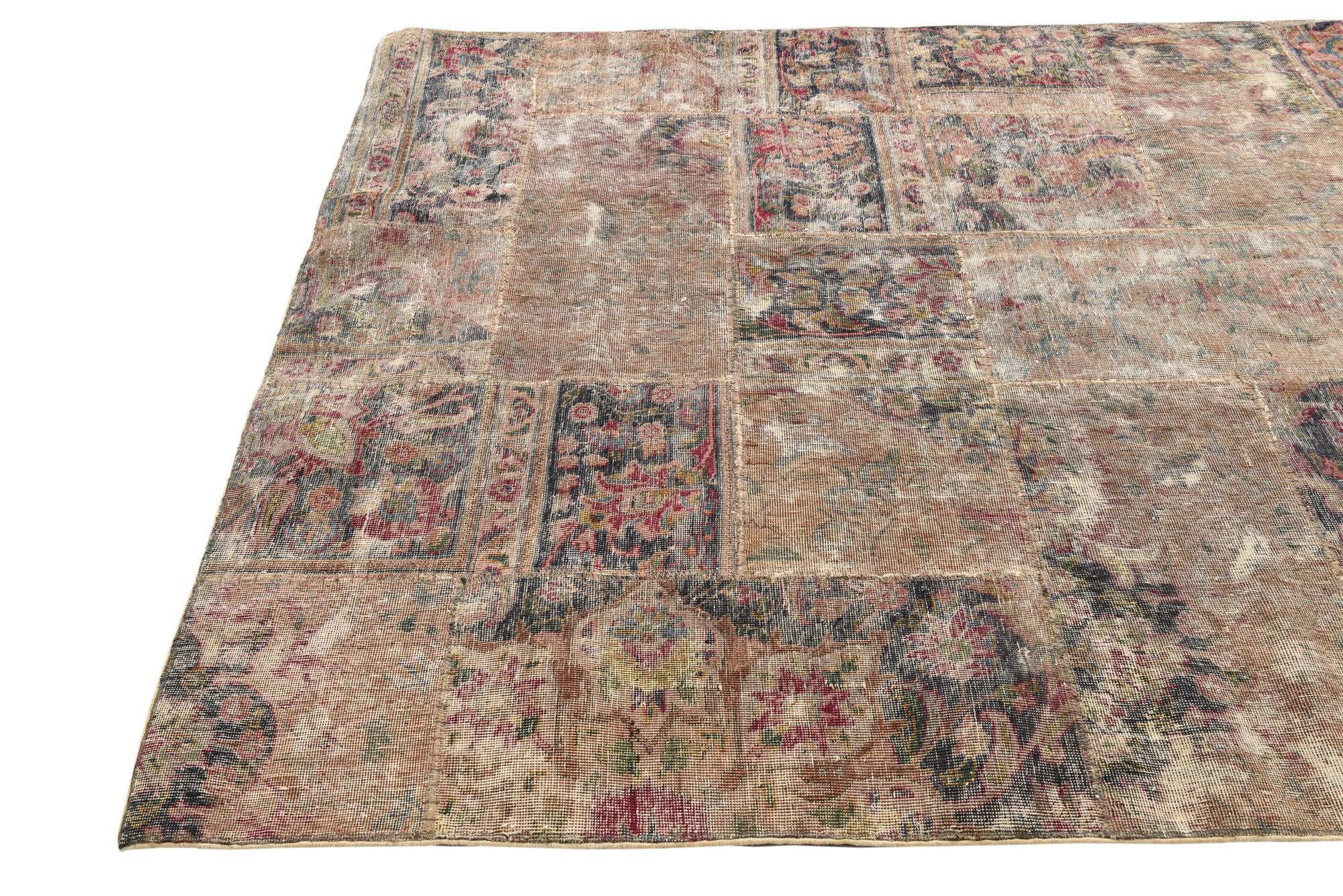 5' 7 x 8' 5 Hand Knotted Ultra Vintage Persian Wool Rug