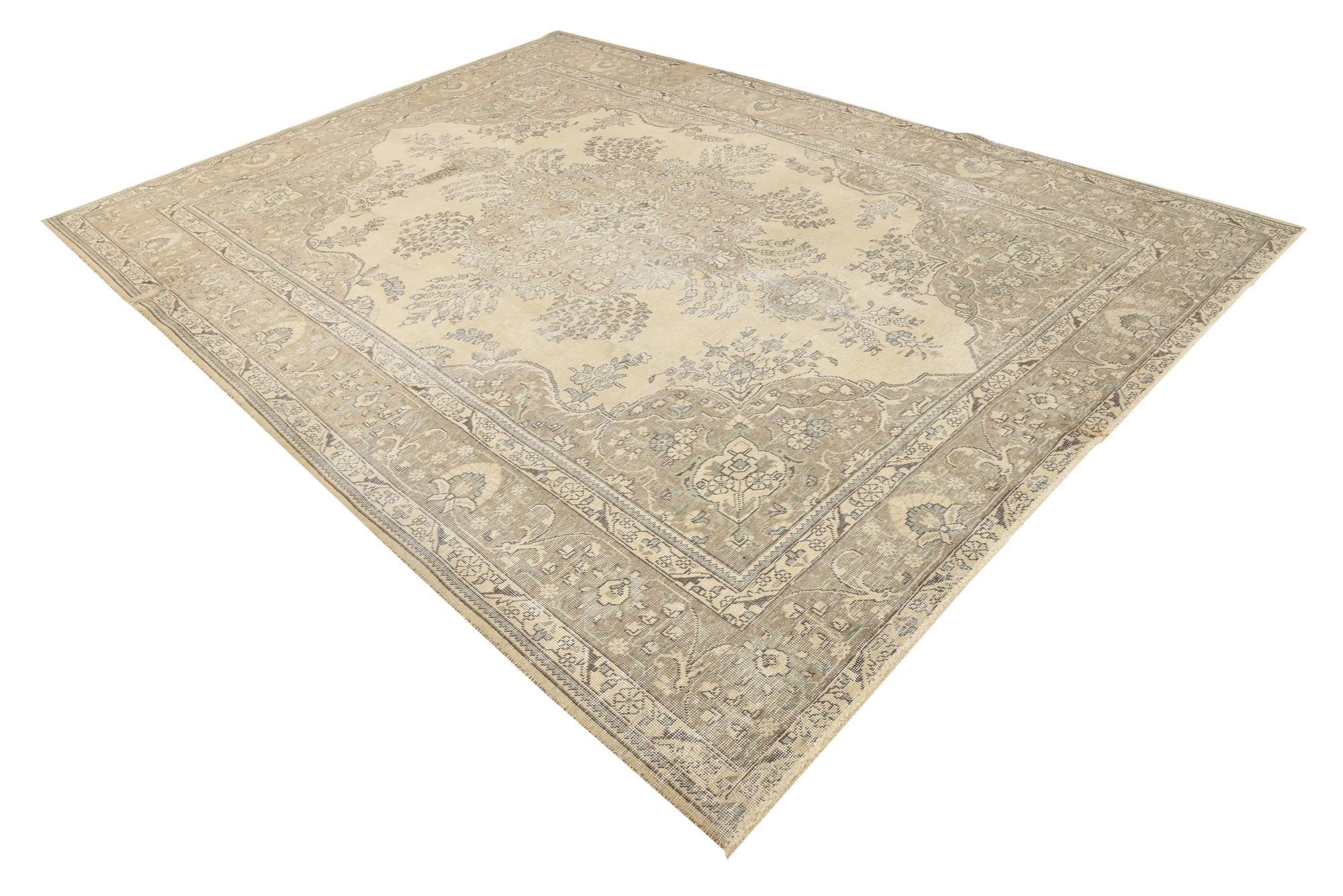 8' x 11' Hand Knotted Ultra Vintage Persian Wool Rug