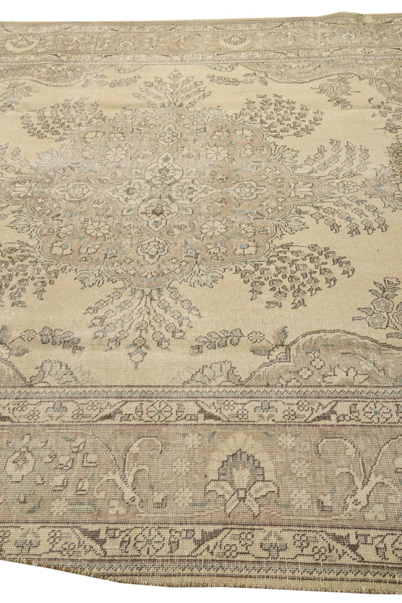 8' x 11' Hand Knotted Ultra Vintage Persian Wool Rug