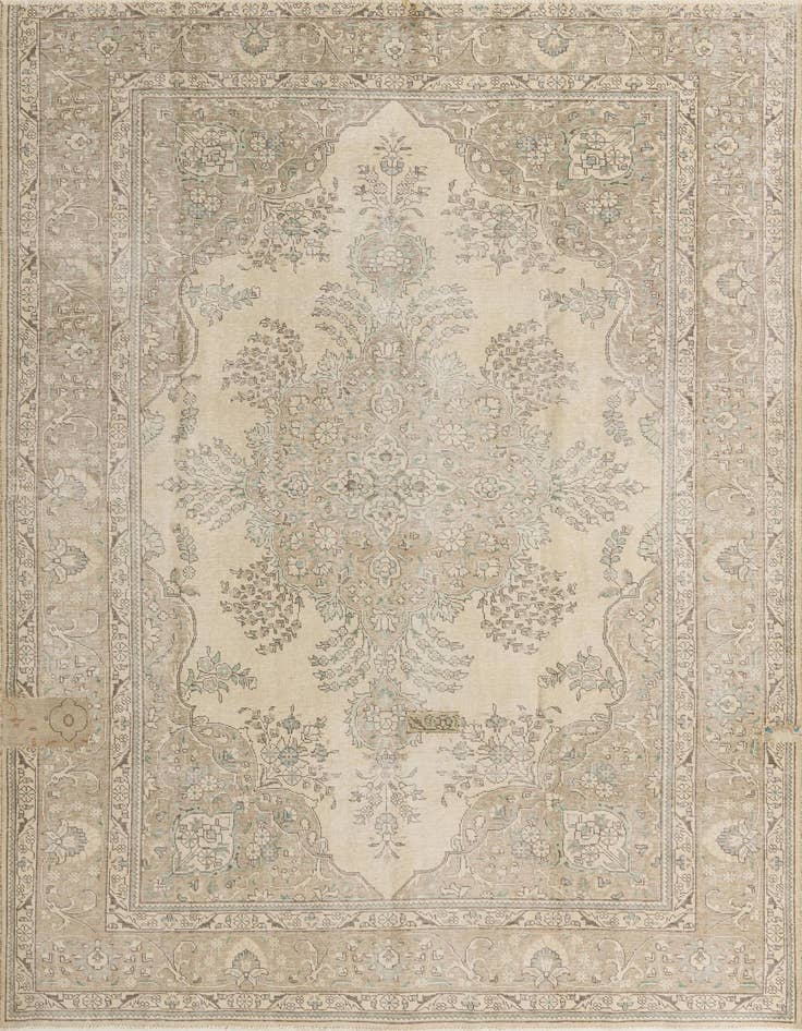 Detail image of 8' x 11' Hand Knotted Ultra Vintage Persian Wool Rug