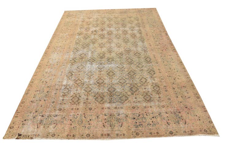 Detail image of 6' 6 x 10' Hand Knotted Ultra Vintage Persian Wool Rug