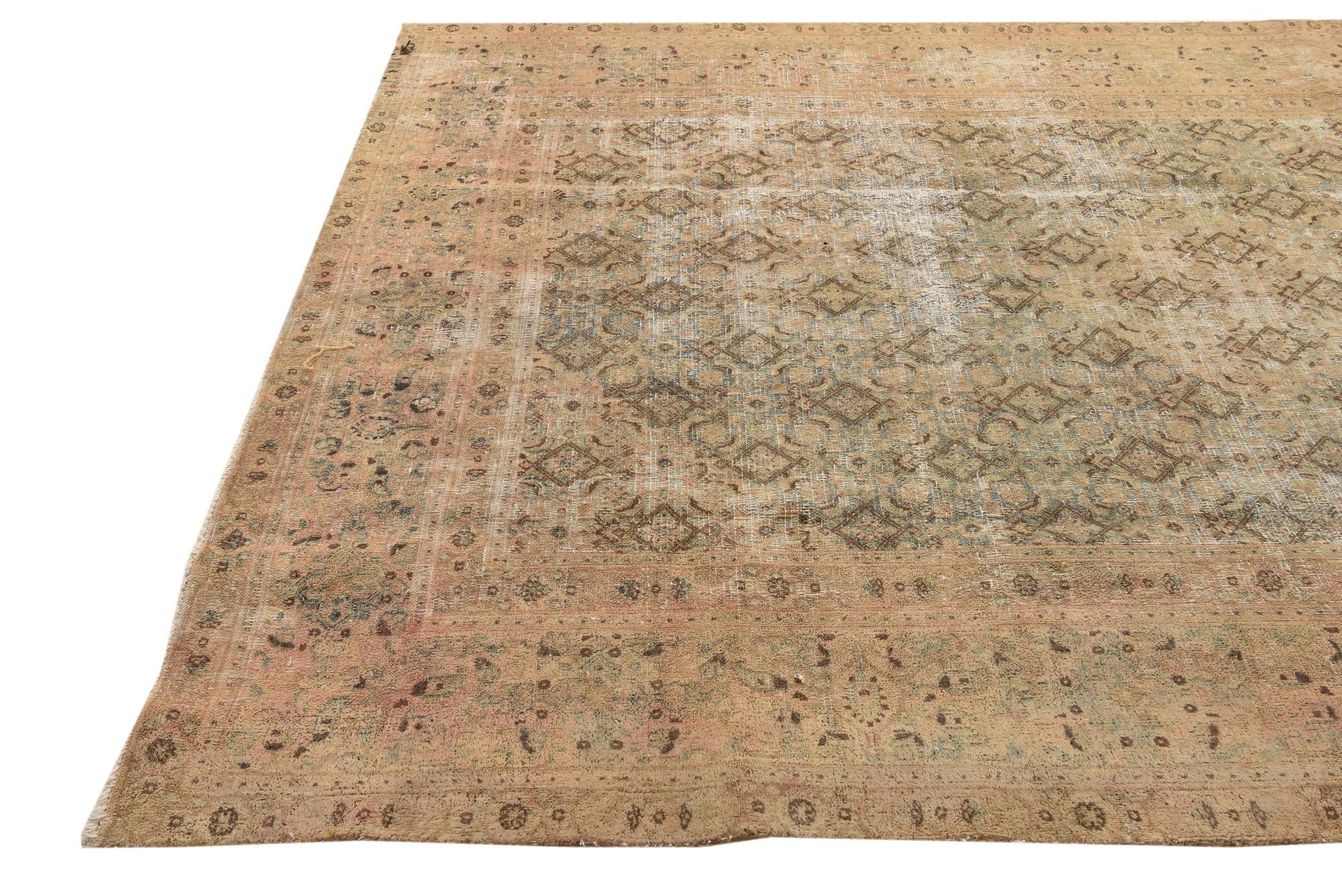 6' 6 x 10' Hand Knotted Ultra Vintage Persian Wool Rug