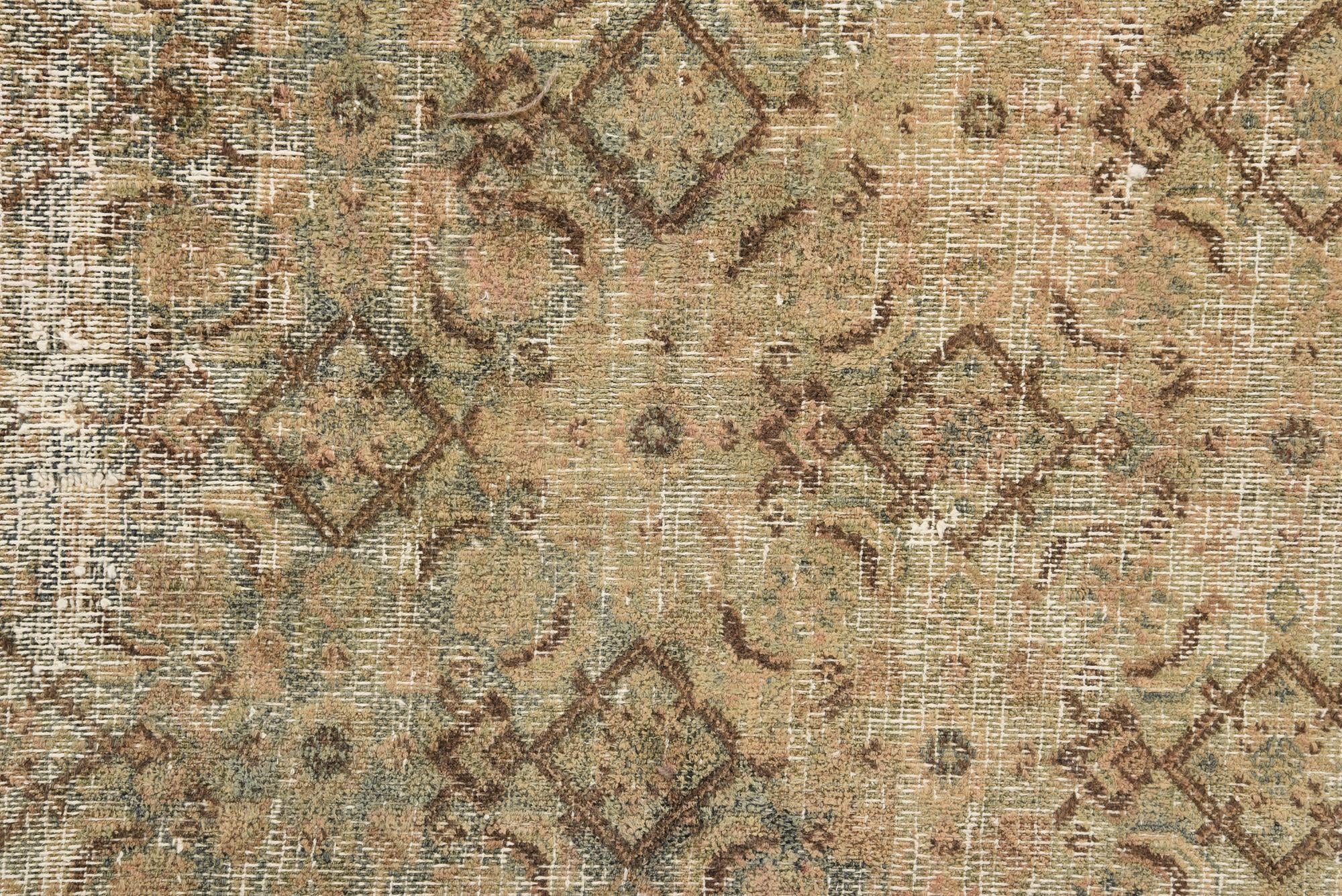 6' 6 x 10' Hand Knotted Ultra Vintage Persian Wool Rug