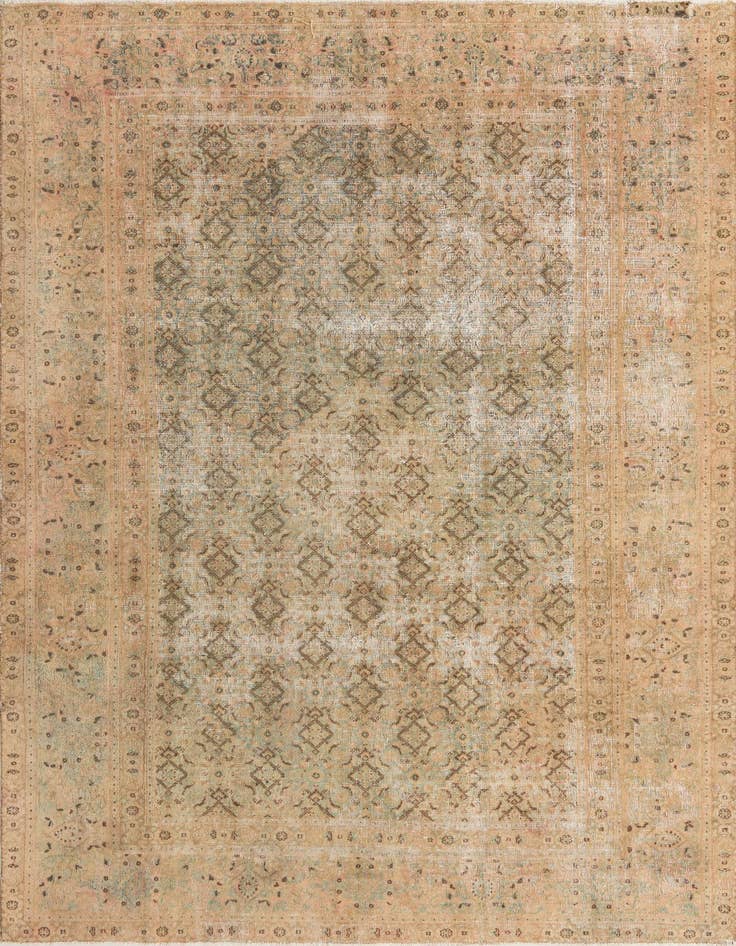 Detail image of 6' 6 x 10' Hand Knotted Ultra Vintage Persian Wool Rug