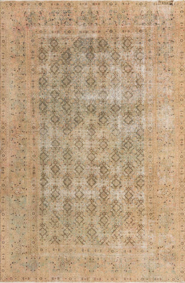 Detail image of 6' 6 x 10' Hand Knotted Ultra Vintage Persian Wool Rug