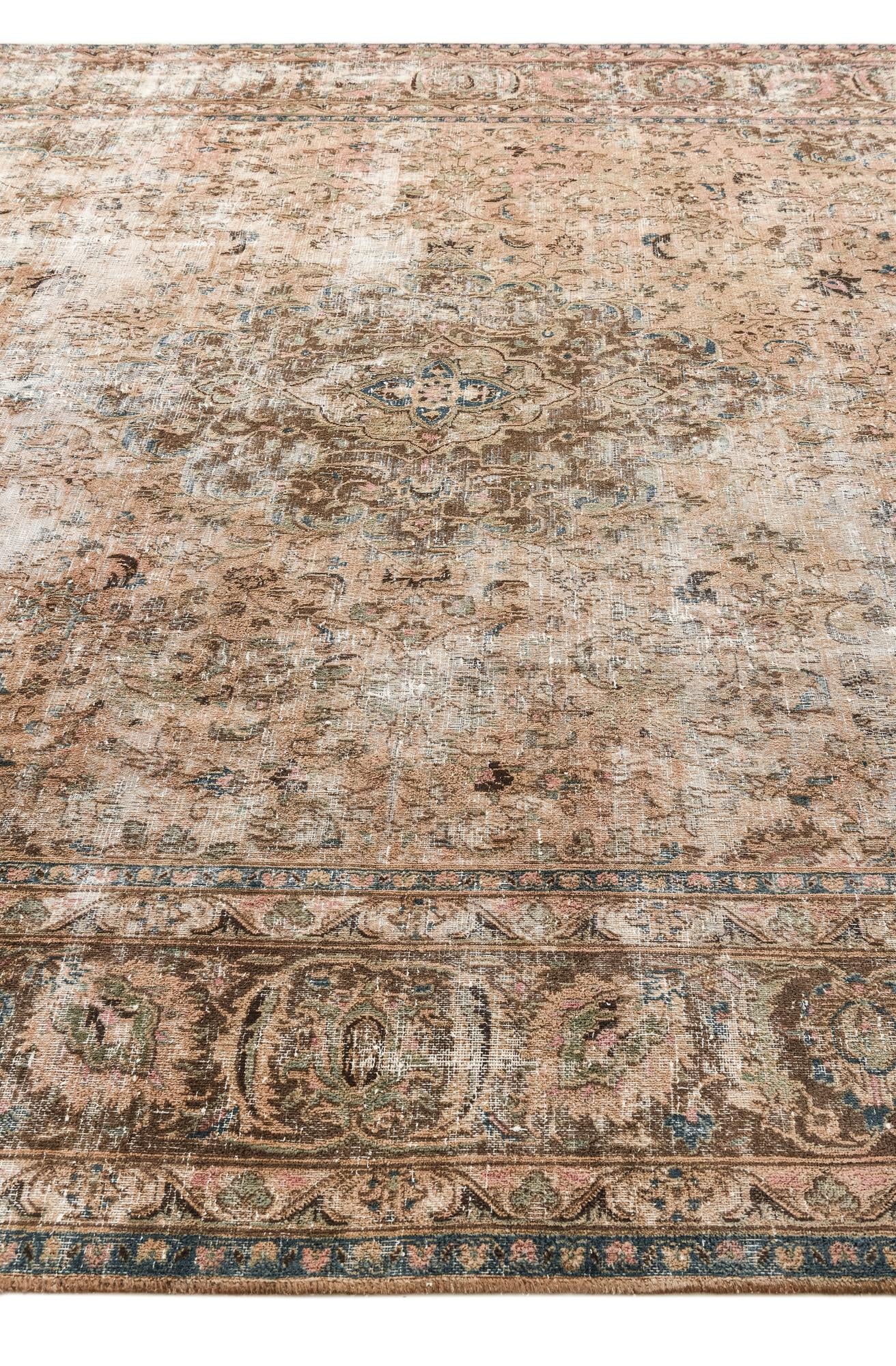 9' 5 x 13' Hand Knotted Ultra Vintage Persian Wool Rug