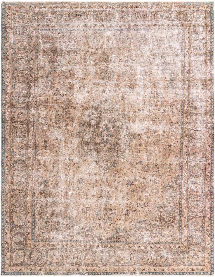Detail image of 9' 5 x 13' Hand Knotted Ultra Vintage Persian Wool Rug