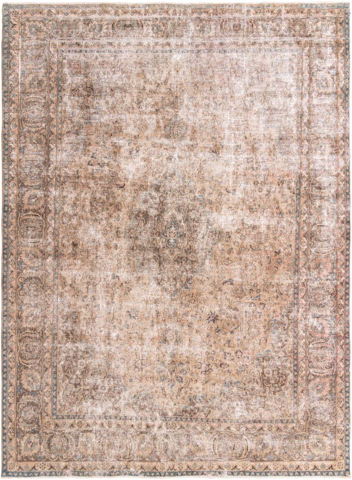 Detail image of 9' 5 x 13' Hand Knotted Ultra Vintage Persian Wool Rug