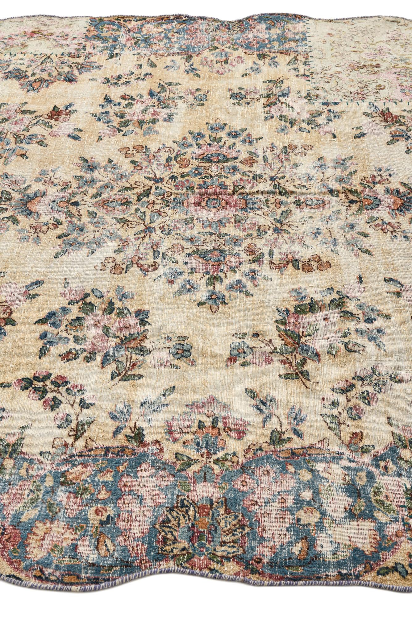 6' 2 x 10' 8 Hand Knotted Ultra Vintage Persian Wool Rug