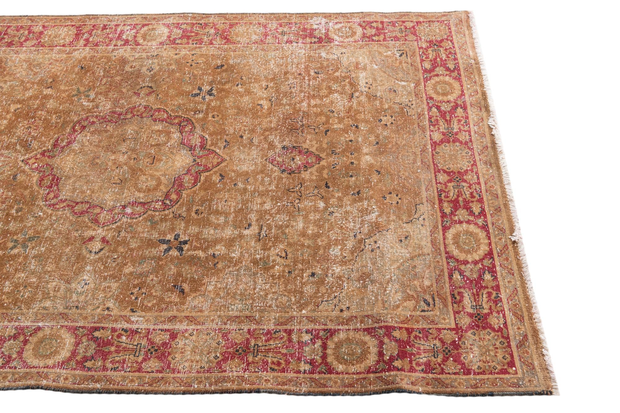 4' 2 x 6' 1 Hand Knotted Ultra Vintage Persian Wool Rug