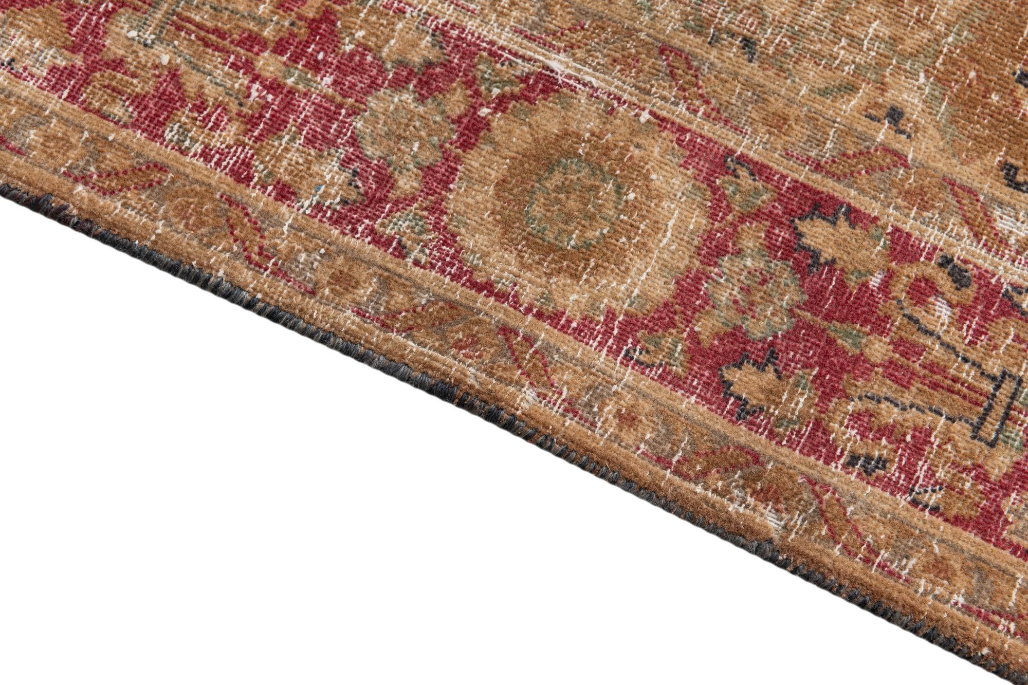 4' 2 x 6' 1 Hand Knotted Ultra Vintage Persian Wool Rug