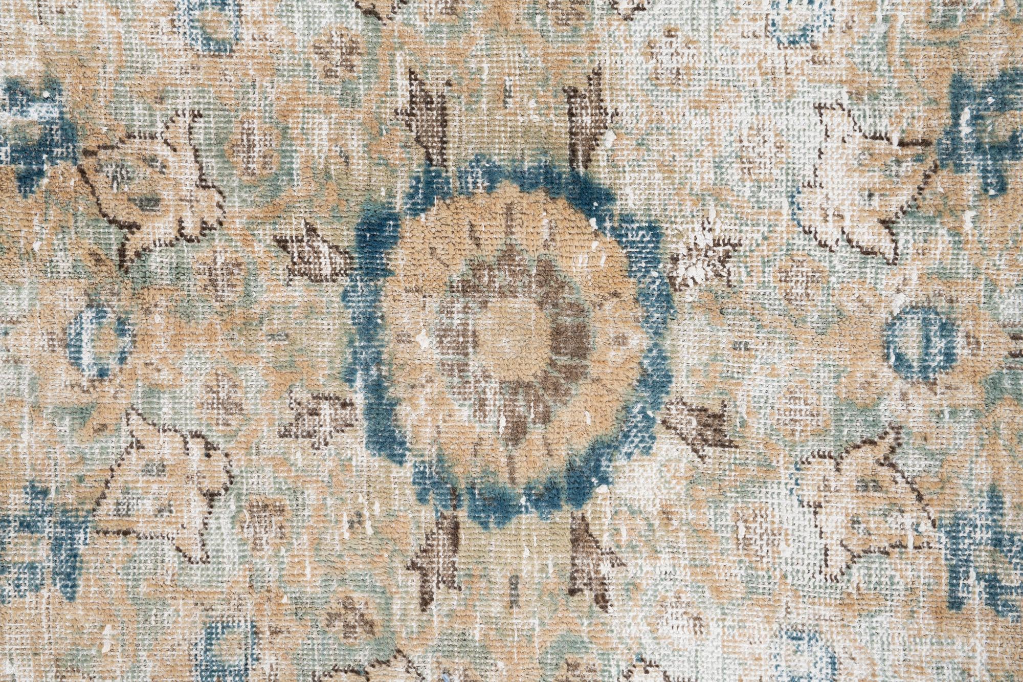 7' x 10' 9 Hand Knotted Ultra Vintage Persian Wool Rug
