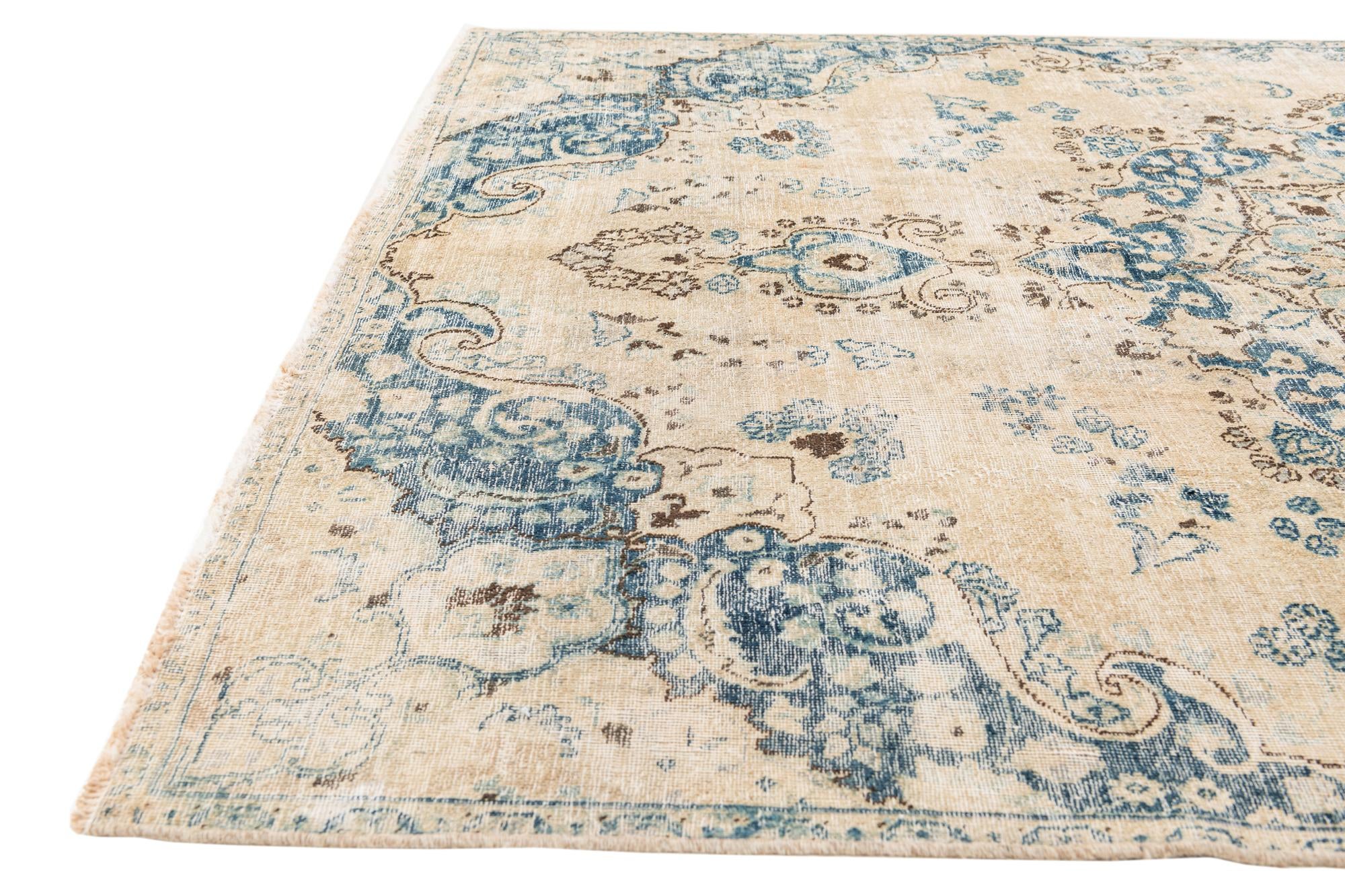 6' 6 x 9' 4 Hand Knotted Ultra Vintage Persian Wool Rug