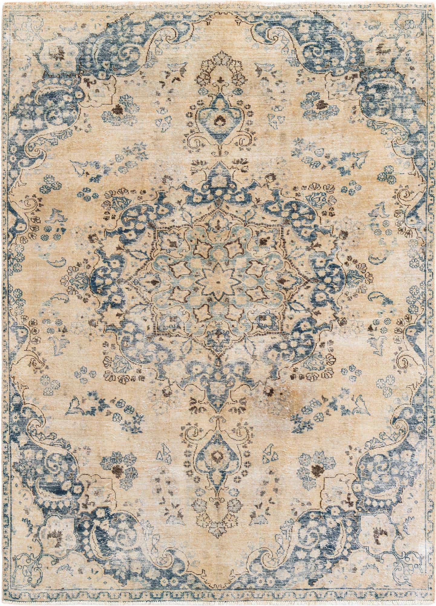 6' 6 x 9' 4 Hand Knotted Ultra Vintage Persian Wool Rug