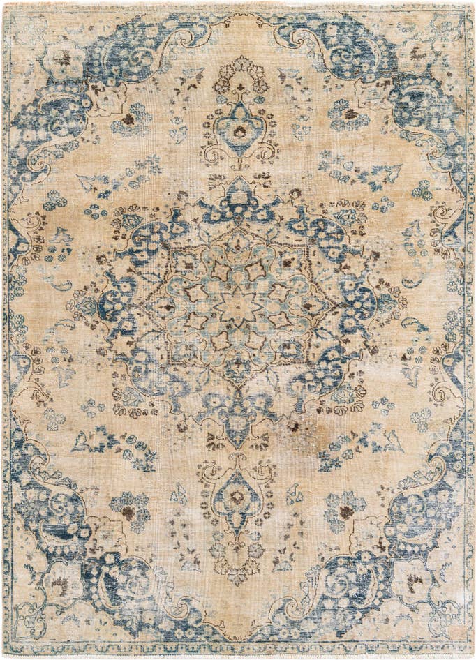 Detail image of 6' 6 x 9' 4 Hand Knotted Ultra Vintage Persian Wool Rug