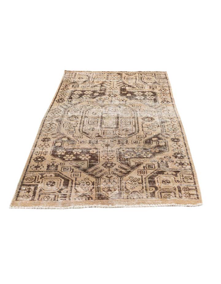 3' 7 x 6' 5 Hand Knotted Ultra Vintage Persian Wool Rug